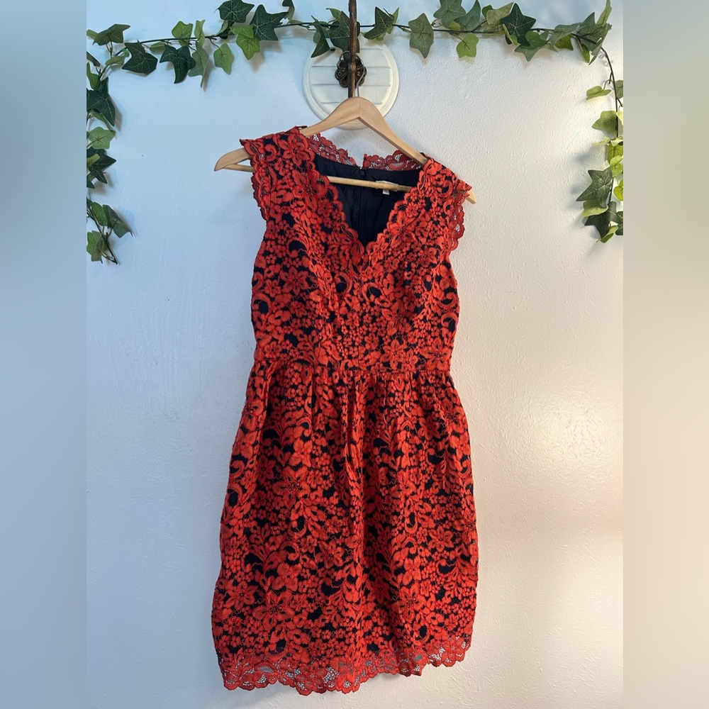 Shoshanna Red Lace Mini Dress - Picture 2 of 15